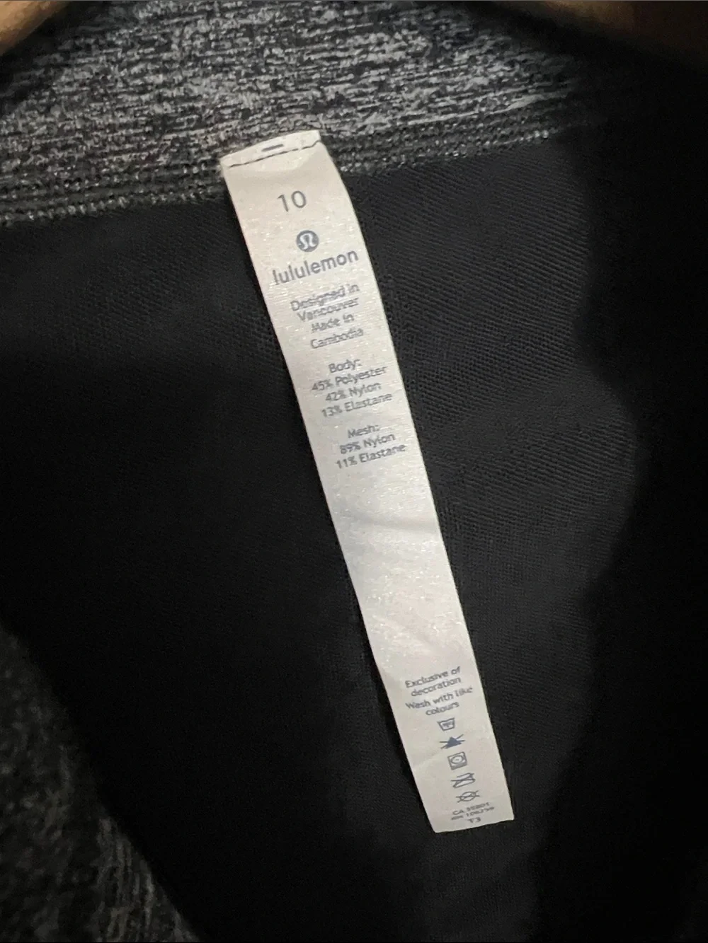 Lululemon Define Jacket Wing Mesh Heathered Black, Women’s Size 10